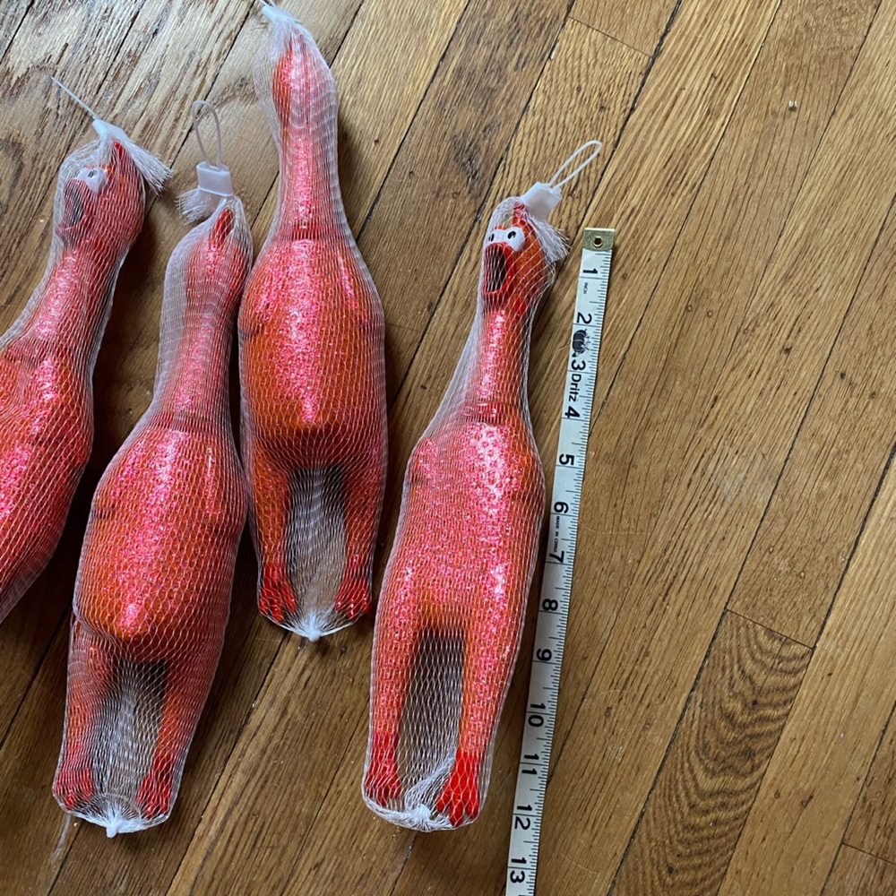 Red Glitter Rubber Chicken NWT - Picture 4 of 5
